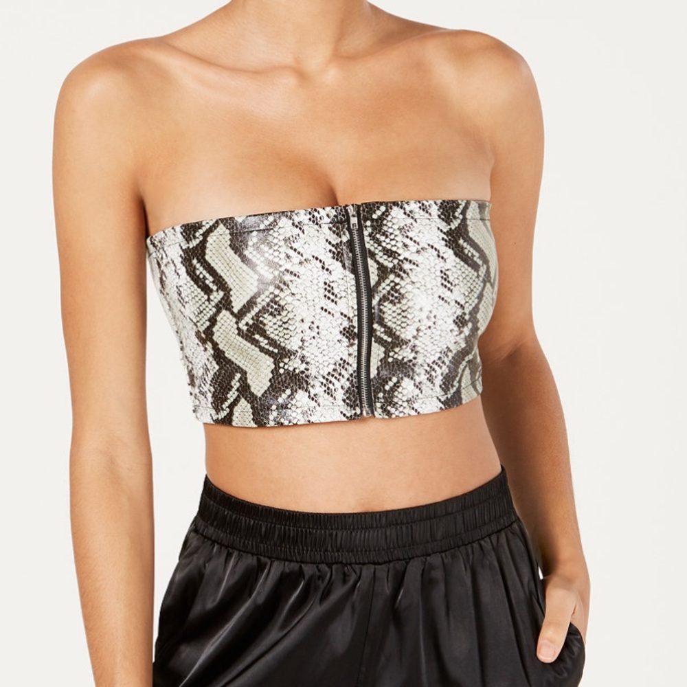 Waisted Snake-print Crop Top M